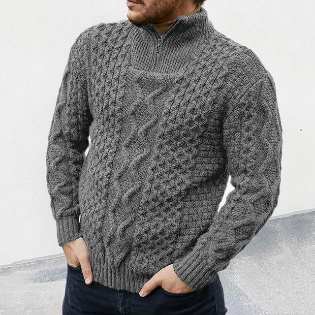 Versatile men's luxe knit sweater, a comfortable and sophisticated long-sleeve pullover for modern style.
