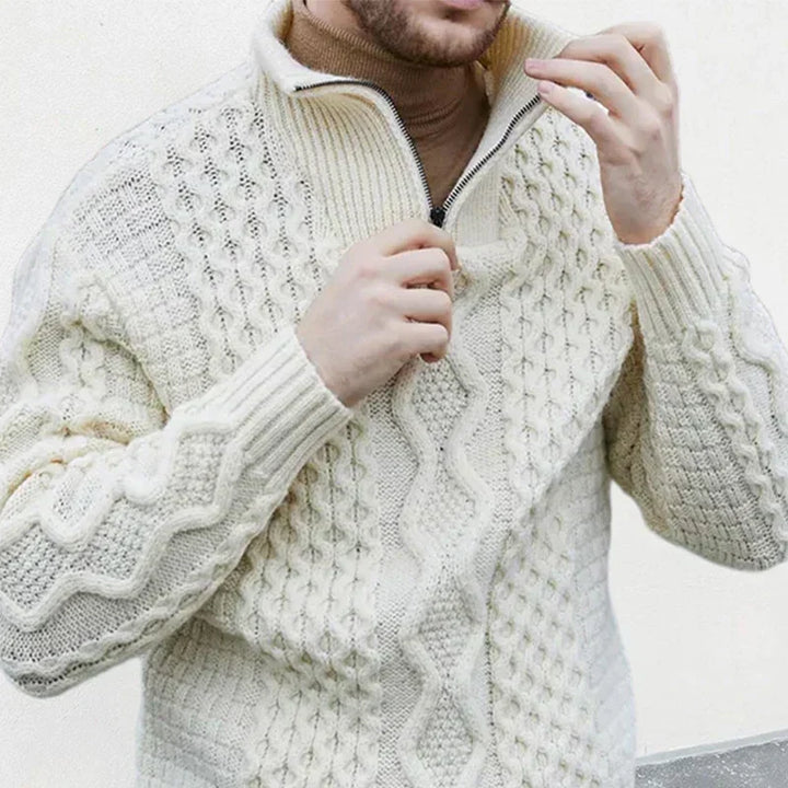 Comfortable & sophisticated men's luxe knit sweater, an elegant long-sleeve pullover for versatile casual.