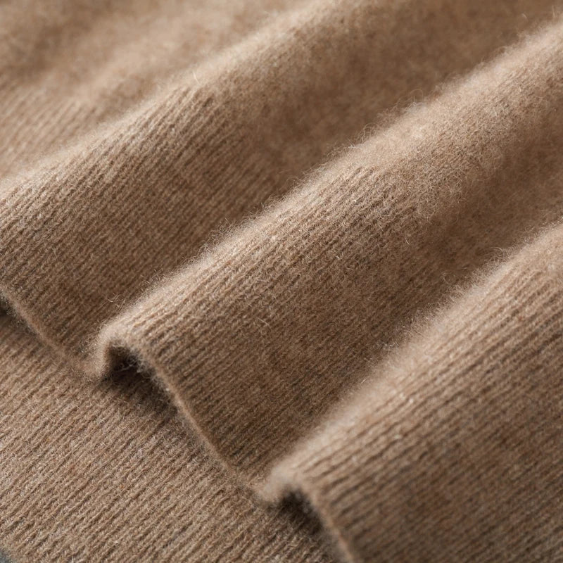Soft cashmere men's V-neck vest, tailored for a comfortable, luxurious sleeveless look.