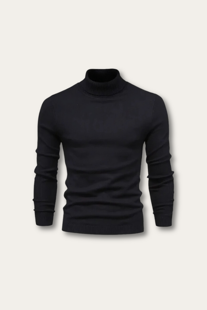 Men's luxury high-collar Adrian sweater, an elegant long-sleeve design for versatile comfort and stylish wear.