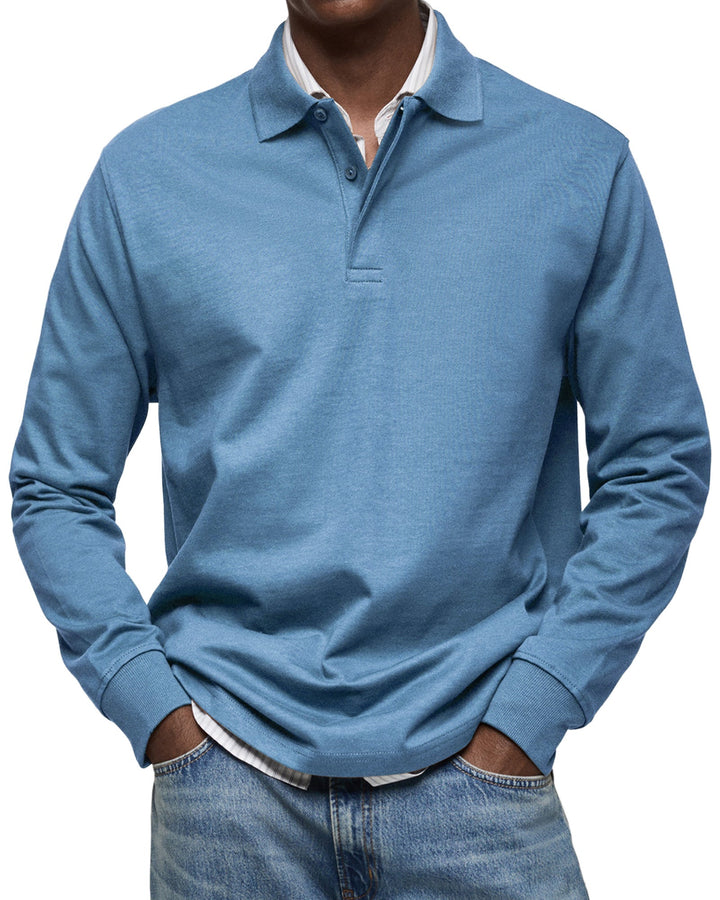 Premium men's long-sleeve polo. Soft fabric & comfortable for everyday casual wear.