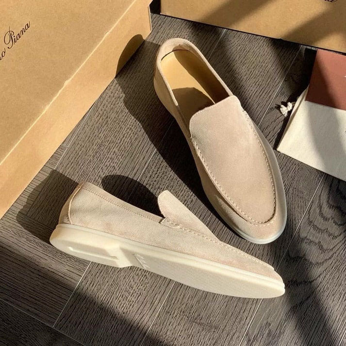 Men's smart casual slip-on loafers. Comfortable, elegant dress shoes for formal or everyday versatile style.