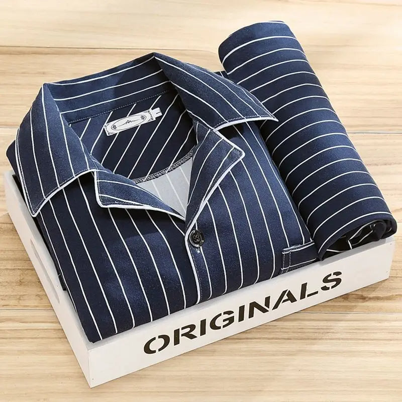 Relax in style with this men's luxury soft pajama set. Breathable button-up loungewear, perfect for comfort.