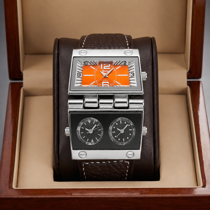 Shock resistant men's luxury sport analog-digital watch, perfect for active wear, with a robust and elegant design.