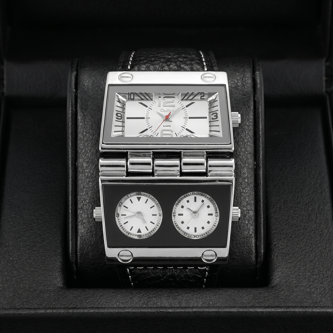 Versatile men's analog-digital luxury sport watch, featuring an oversized display and premium materials for daily wear.