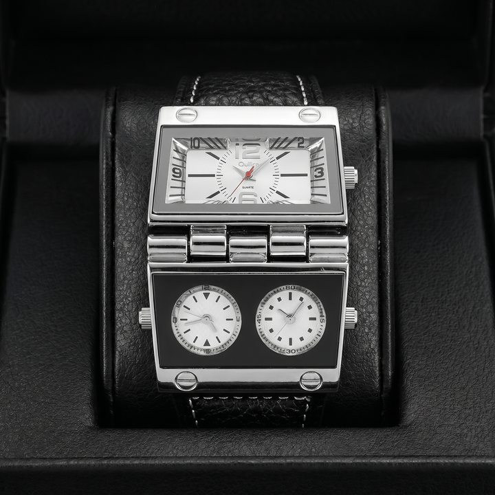 Versatile men's analog-digital luxury sport watch, featuring an oversized display and premium materials for daily wear.