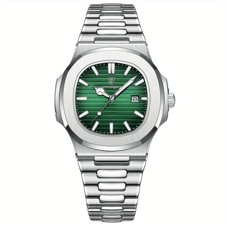 Refined men's stainless steel sport watch, offering a blend of luxury, durability, and modern design.