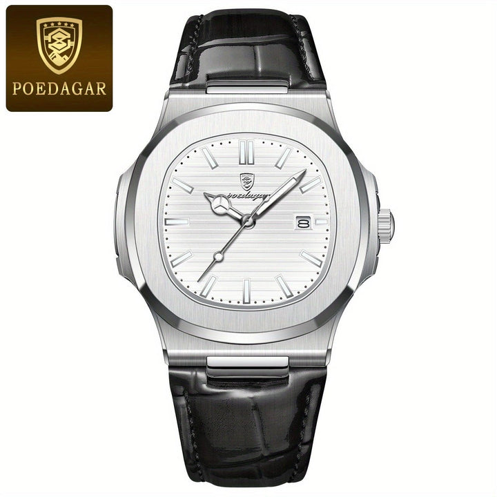 Sophisticated men's stainless steel watch, combining luxury, sport functionality, and classic style.
