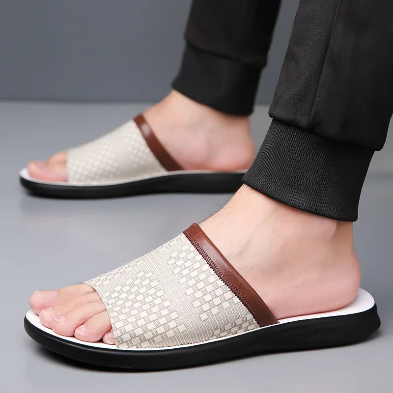 Relaxed men's Marbella slide sandals, a summer essential for casual wear.
