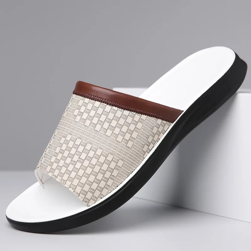 Men's Marbella open-toe slides, providing ultimate summer walking comfort.