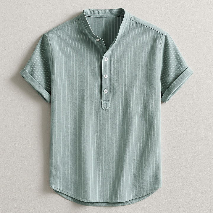 Men's Marco Henley shirt, long sleeve, tailored fit. Perfect for everyday casual style & comfort.