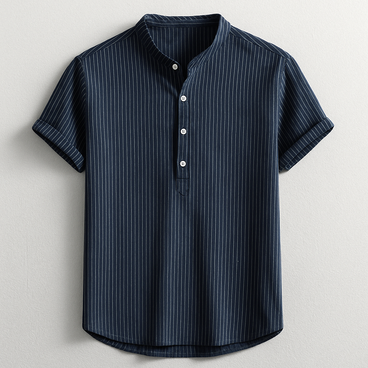 Marco Henley men's shirt. Tailored fit, long sleeve, button placket for a stylish & comfortable everyday look.