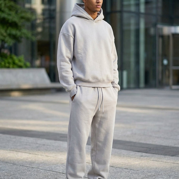 Men's Marlin warm leisure suit with oversized hoodie and joggers, cozy cotton blend loungewear.