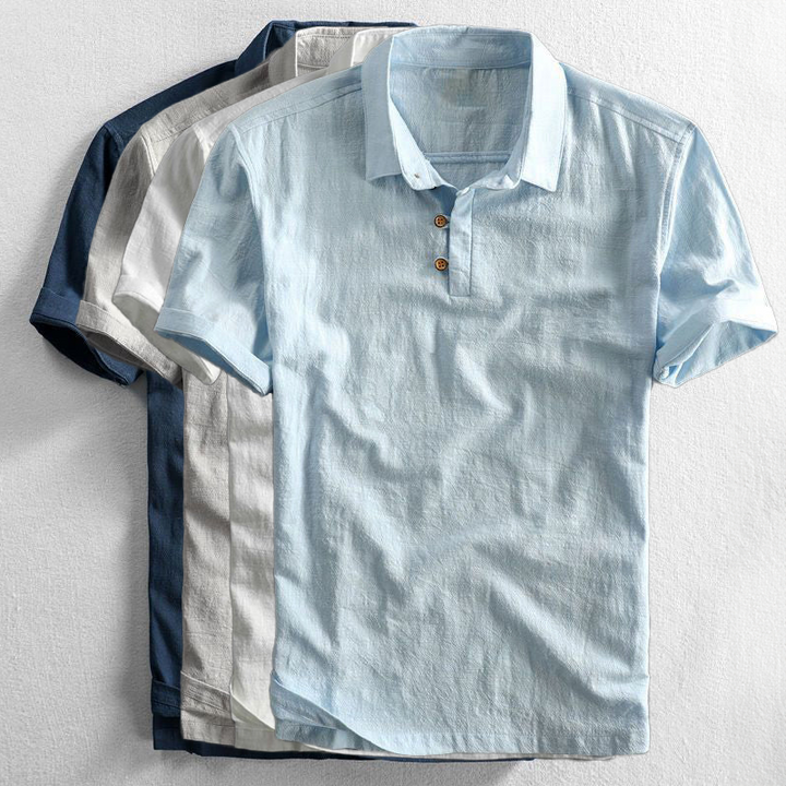 Massimo men's essential short-sleeve polo. Designed for summer comfort with breathable fabric & a relaxed casual fit.