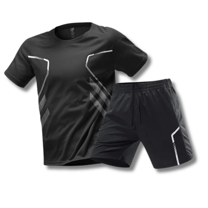 Men's Matteo sport set: breathable performance shirt & athletic shorts for training & workout. Quick-dry activewear.