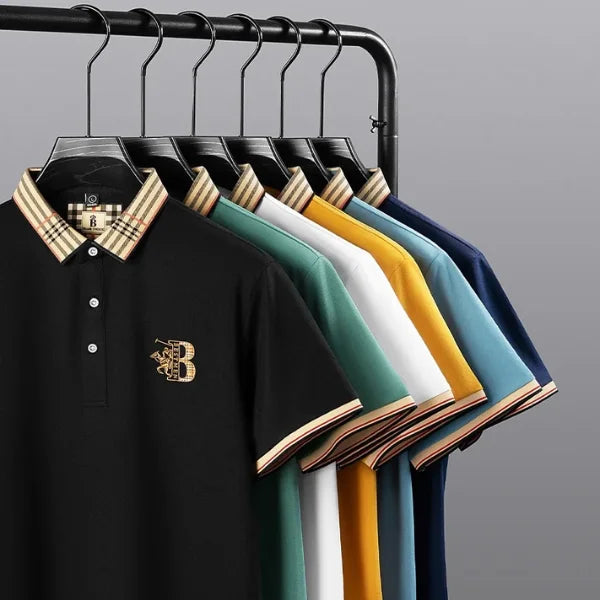 Comfortable regular fit men's polo shirt, short sleeve, with subtle embroidered detail for versatile style.