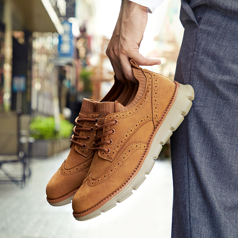 Brown Maverick men's casual sneakers, versatile & comfortable for all-day wear. Orthopedic support.