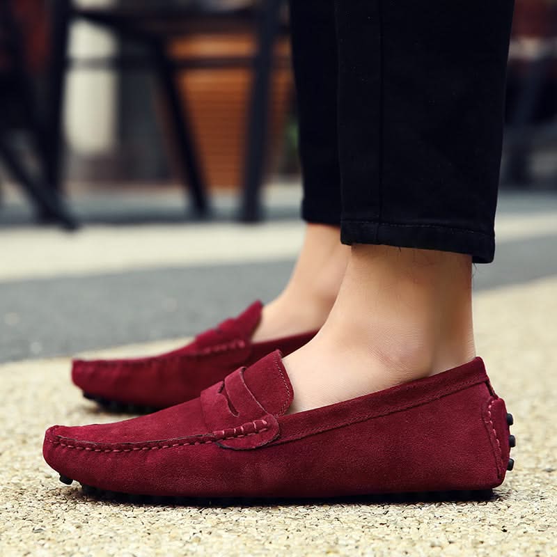 High-quality black men's Maverick loafers, durable slip-on shoes with superior comfort.