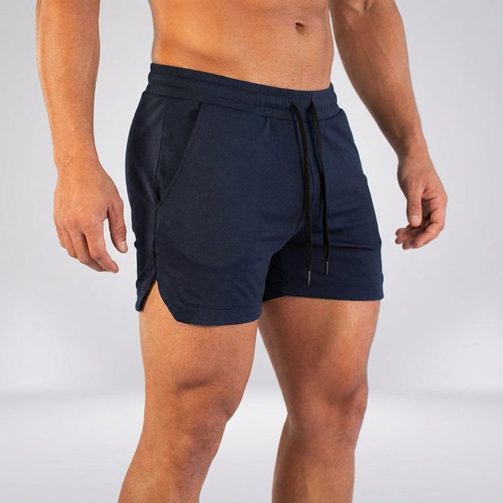 Breathable Men's Maxwell training shorts, grey, front view