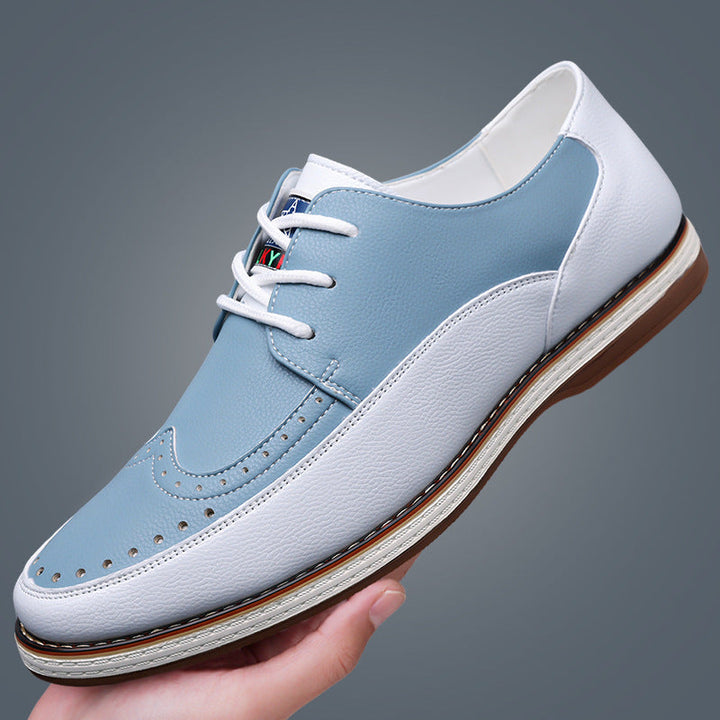 Elegant men's brogue oxford shoes with classic detailing, perfect for formal & casual comfort.