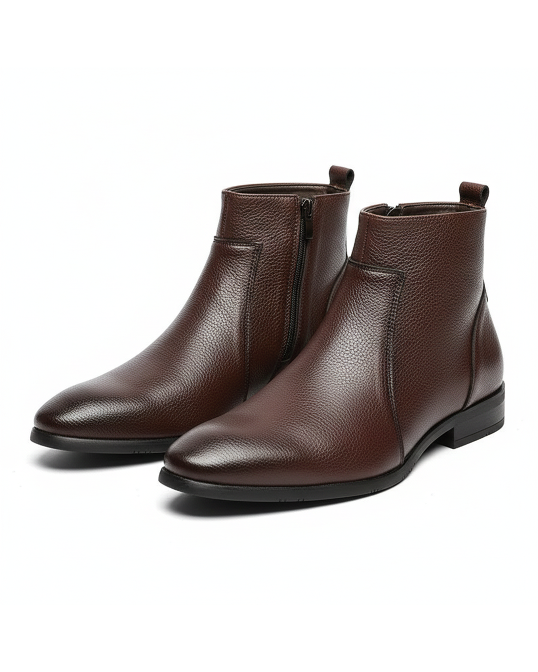 Men's Mercer black leather zip dress boots, ideal for professional and formal outfits.