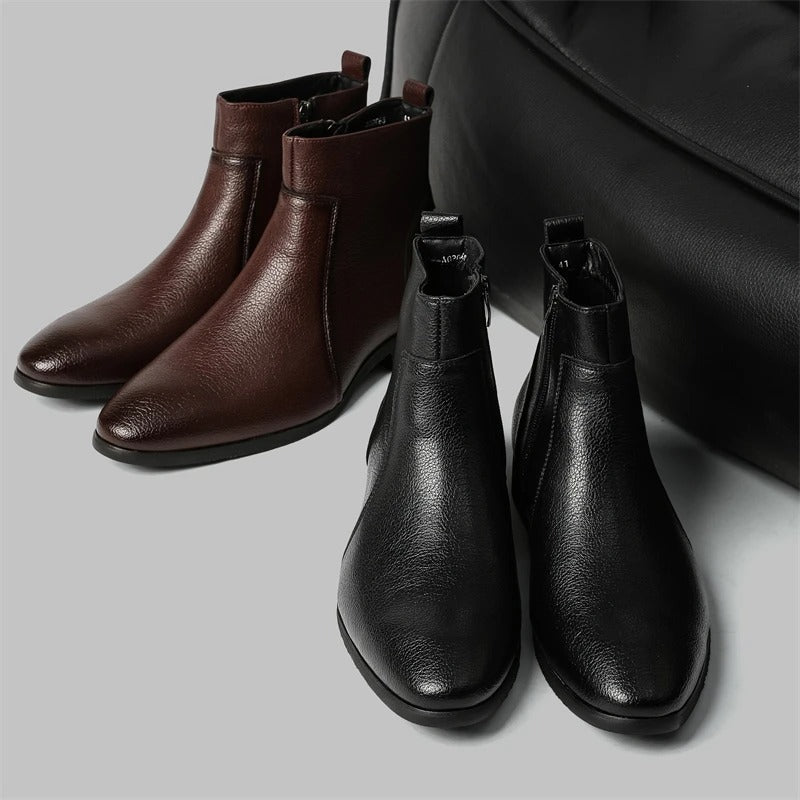 Fashionable men's ankle boots, Mercer style with zip, great for elevating everyday outfits.