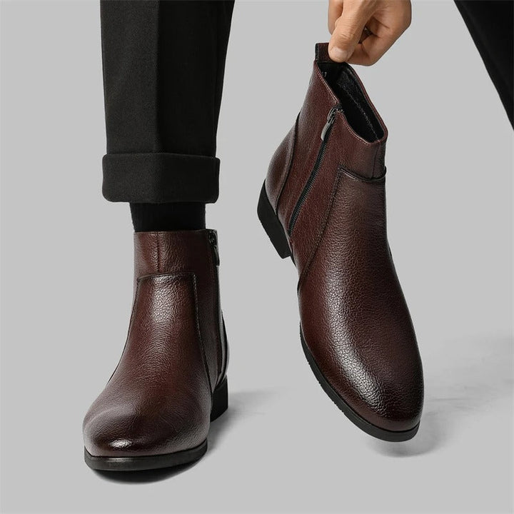 High-quality men's Mercer fashion boots, featuring an easy zip and classic dress boot aesthetic.