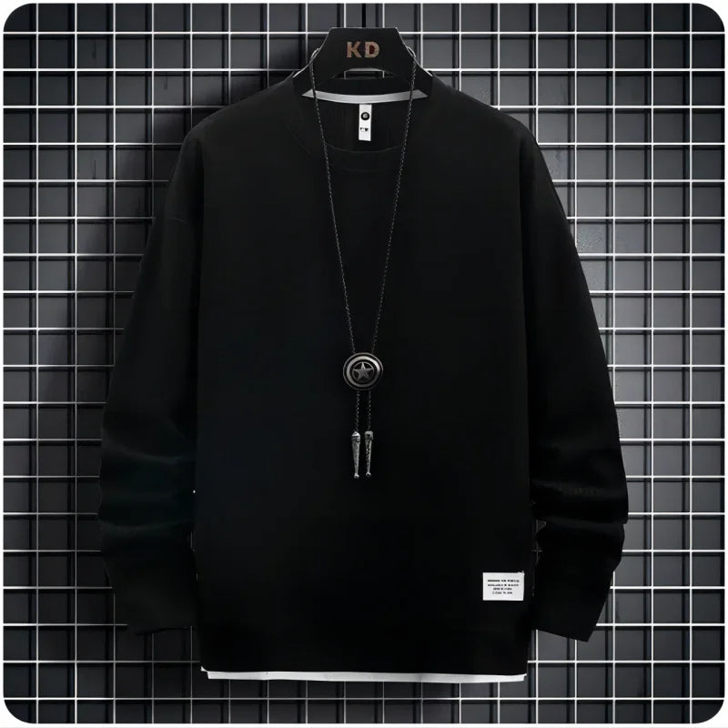 Versatile men's relaxed fit lounge set. Comfortable two-piece tracksuit with a sweater & joggers.