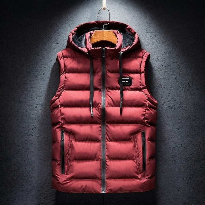 Men's Midtown hooded puffer vest, insulated, lightweight, perfect for fall/winter layering and casual everyday wear.