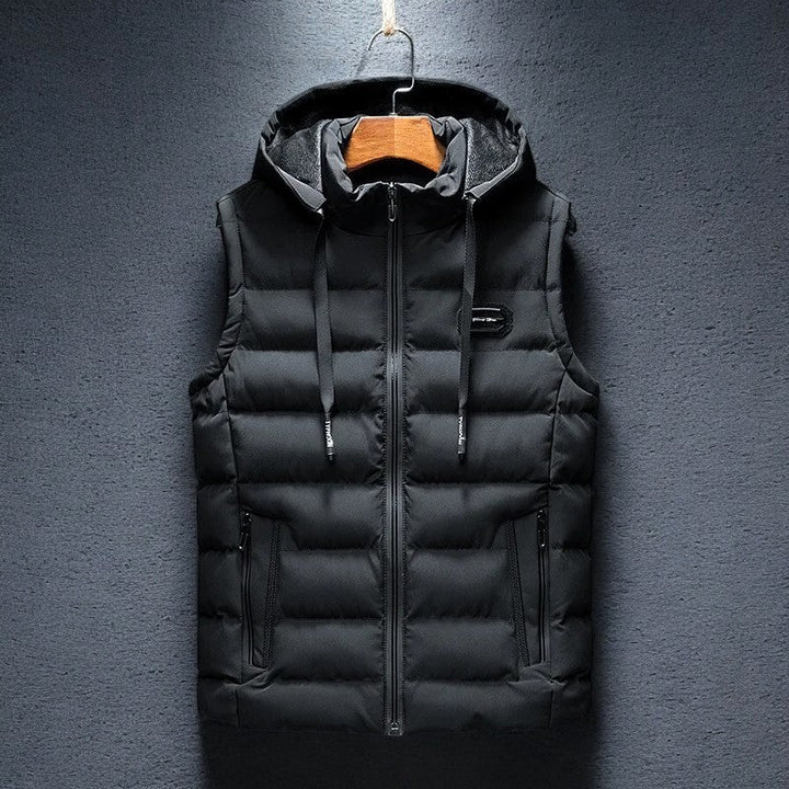 Versatile men's insulated hooded puffer vest. Lightweight outerwear for fall, winter, and everyday layering.