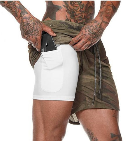 Milan men's sportswear shorts, featuring integrated compression layer for running