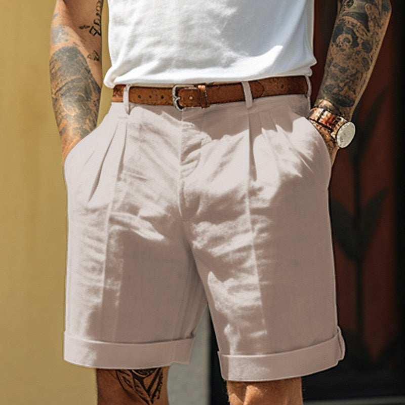 Breathable Men's Milan shorts in linen cotton, perfect for comfortable summer fashion