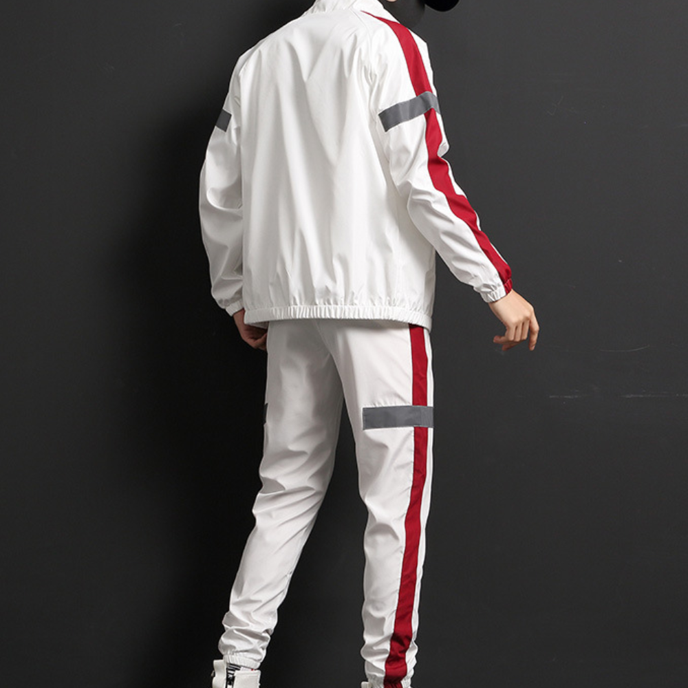 Sporty Milan men's tracksuit with comfortable pullover & joggers. Versatile for active lifestyle & daily casual wear.