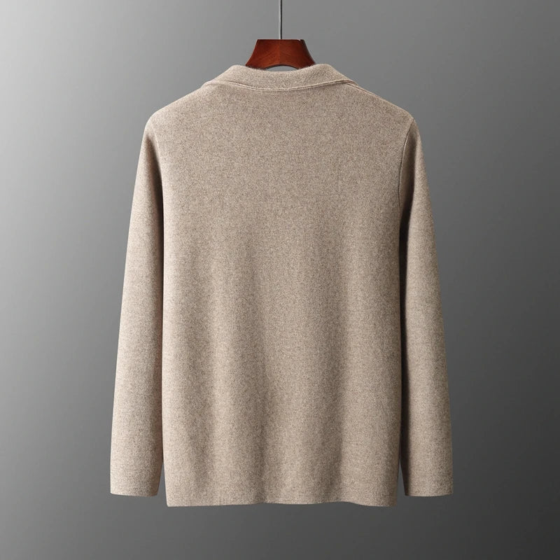 Elegant men's Milano cardigan. Classic button-front knitwear for sophisticated casual style. Soft & comfortable sweater.