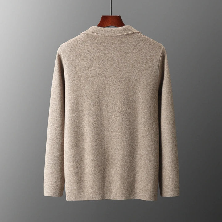 Elegant men's Milano cardigan. Classic button-front knitwear for sophisticated casual style. Soft & comfortable sweater.