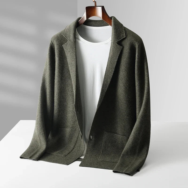 Casual yet elegant men's Milano cardigan. Soft knit, long-sleeve, button-front sweater for comfort wear & classic style.