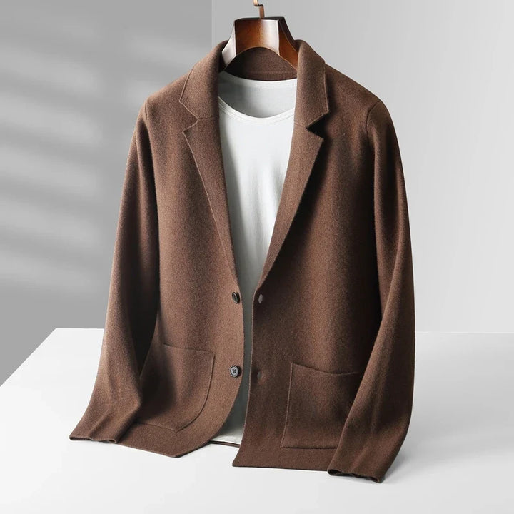 Men's Milano knit cardigan. Soft, comfortable, long-sleeve button-front sweater, a layering essential for men.