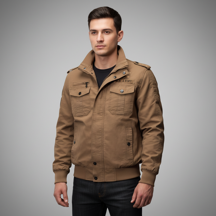Rudolf men's heavy-duty military style jacket, versatile casual wear, suitable for colder weather