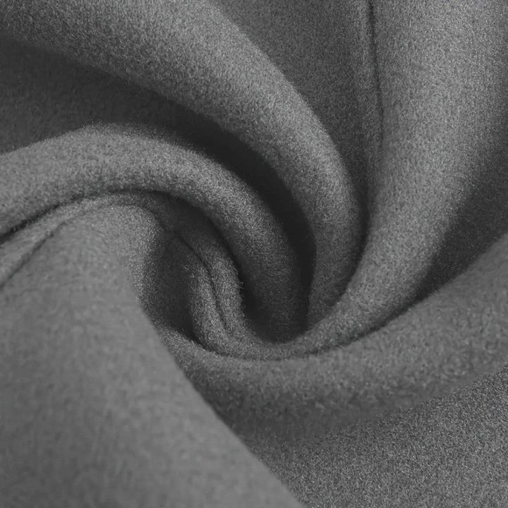 Back view of a tailored men's minimalist button coat, suitable for smart casual winter outerwear.