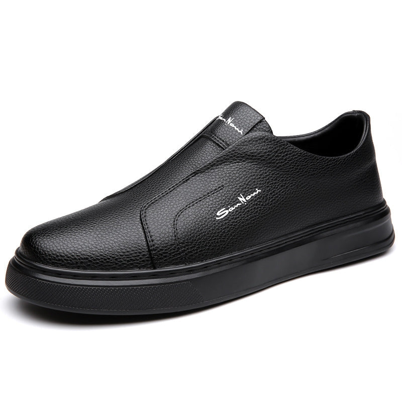 Modern men's minimalist slip-on sneakers. Comfortable and lightweight footwear, perfect for casual style.