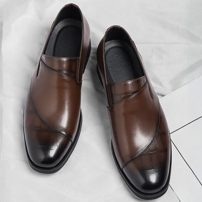 Elegant men's slip-on dress shoes, perfect for formal footwear & sophisticated modern style.