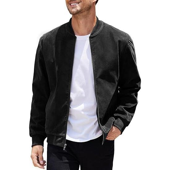 Versatile men's bomber jacket, all-season casual outerwear. Modern design for a sophisticated look.