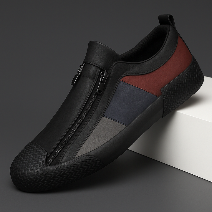Men's modern casual sneakers with sleek design and convenient zip closure for effortless everyday style.