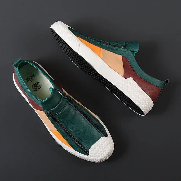 Men's athletic casual sneakers with a functional zip closure, designed for comfort and sleek modern style.