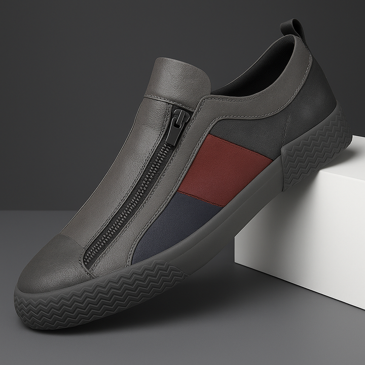 Stylish men's casual sneakers with zip closure, a modern design perfect for comfortable everyday fashion.