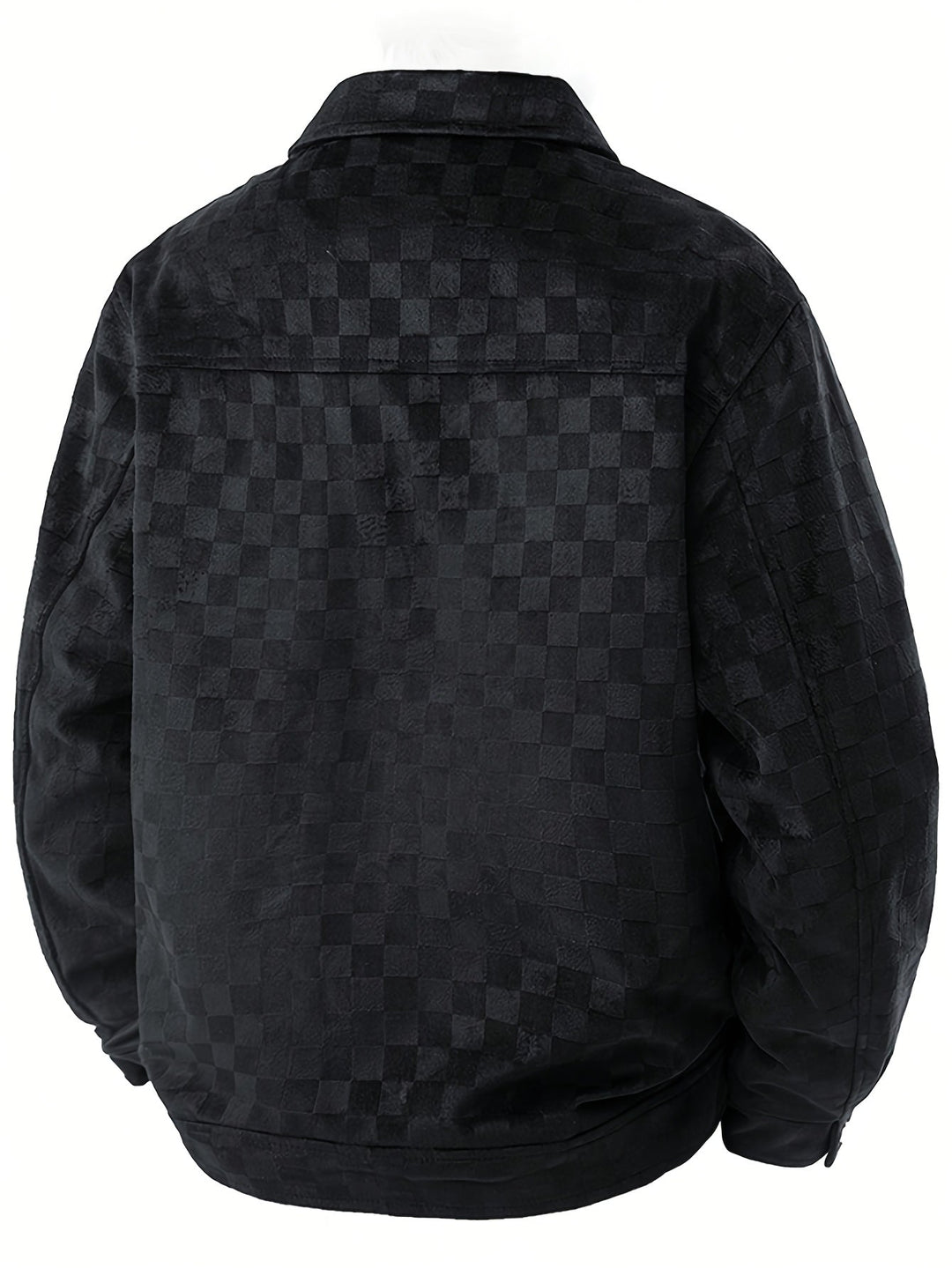 Versatile men's checkered jacket, ideal casual outerwear with a modern design and structured fit.