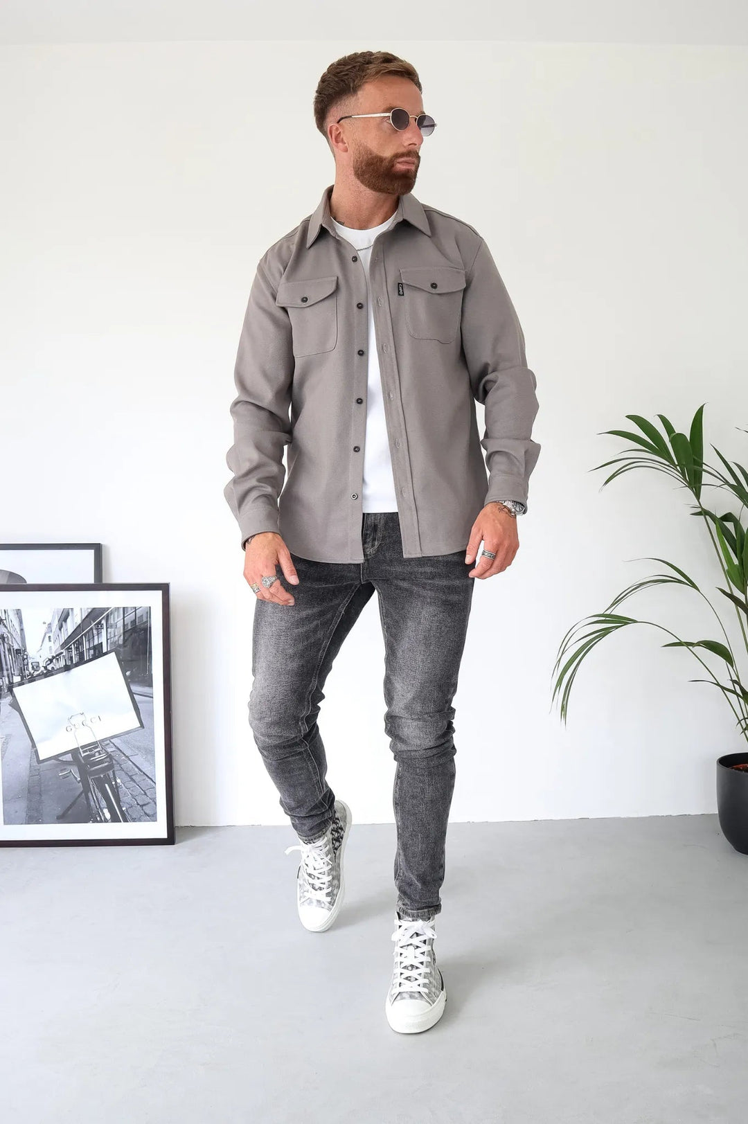 Stylish men's Elias button-down shirt jacket, a modern shacket. Perfect for casual outerwear & versatile layering.