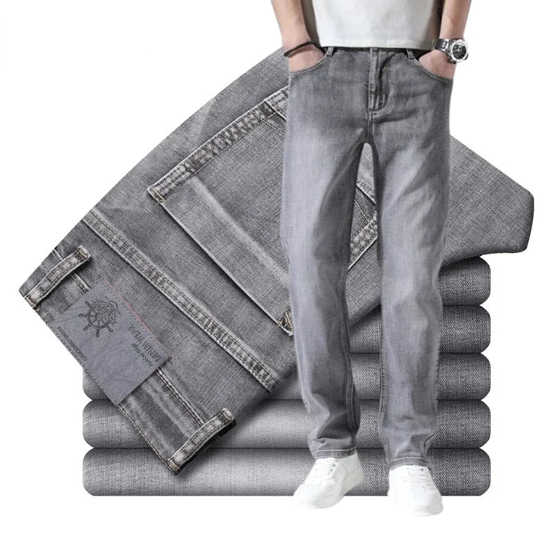 Men's Modern Fit Everyday Jeans in a dark wash, emphasizing comfort and versatile style for daily wear.