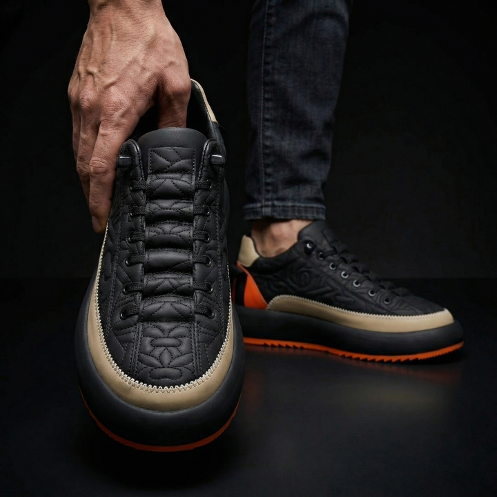 Men's modern lace-up sneakers, stylish for everyday wear. Comfortable, lightweight casual footwear with all-day support.