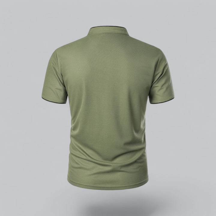 Men's summer top, collarless polo, Mandarin style, comfortable and stylish.